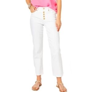 Lilly Pulitzer South Ocean Jeans - Women's Size 16 - Resort White Crop